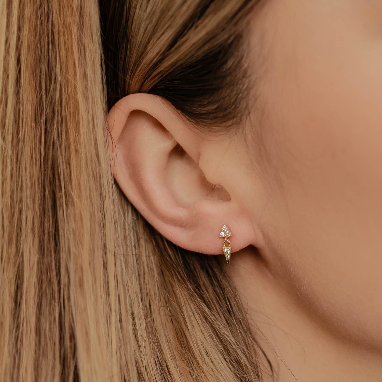 Boucles d’Oreille Trinity et Pointe Sterling Argent